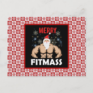 Funny Fitness Themed Christmas Fitmas Gym Trainer Postcard