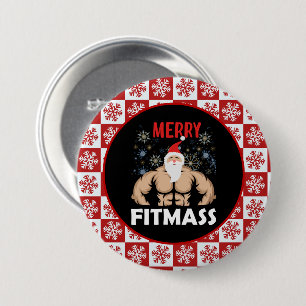 Funny Fitness Themed Christmas Fitmas Trainer Gym 7.5 Cm Round Badge