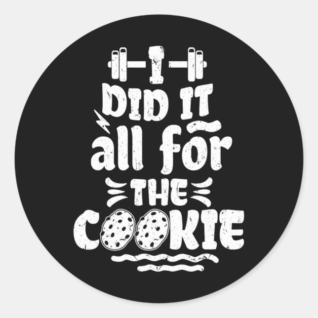 Funny Fitness Workout Gym Weight Lifting Bodybuild Classic Round Sticker (Front)