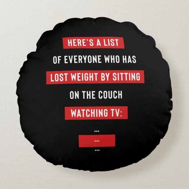 Funny Fitness Workout Inspirational Joke Round Cushion (Front)