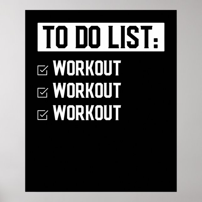 Funny Fitness Workout Motivational Saying Poster (Front)