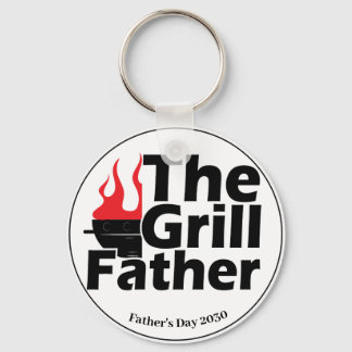 Funny Flames Father's Day Year Grillfather Key Ring