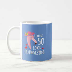 Funny Flamingo 50th Birthday for 50 Years Old Mom Coffee Mug