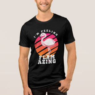 Funny Flamingo Animal Pun Joke Feeling Flamazing Tri-Blend Shirt