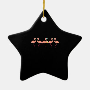 Funny Flamingo Bachelor Party Cocktail Lover Ceramic Tree Decoration