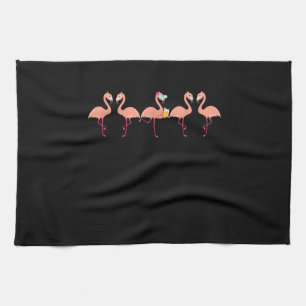 Funny Flamingo Bachelor Party Cocktail Lover Tea Towel