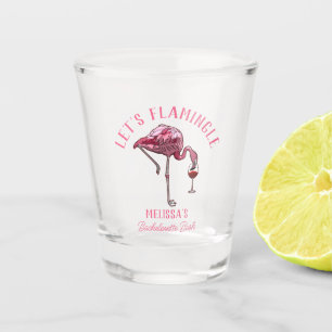 Funny Flamingo Bachelorette Weekend Party Shot Glass