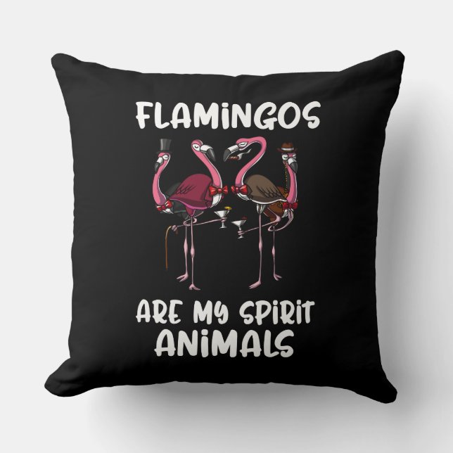 Funny Flamingo Birds Spirit Animal Cushion (Front)