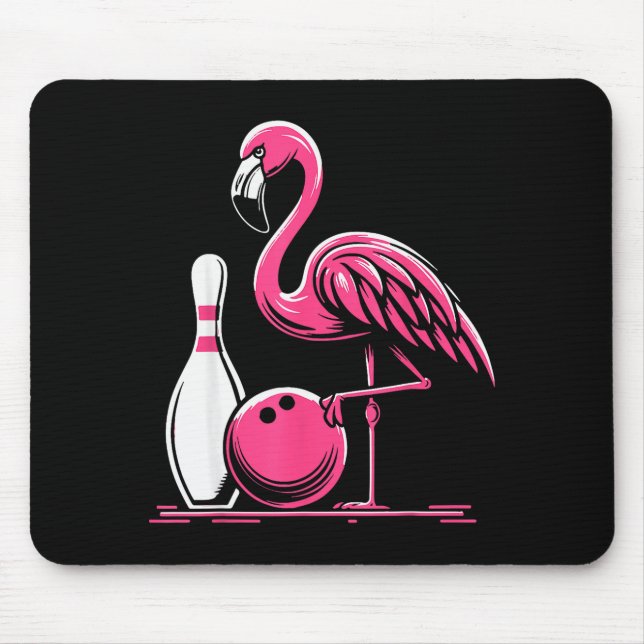 Funny Flamingo Bowling N Bowl Bowler  Mouse Mat (Front)