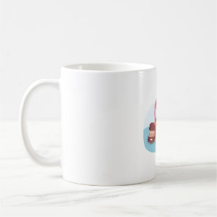 Funny Flamingo Chilling On Human Pool Float Coffee Mug