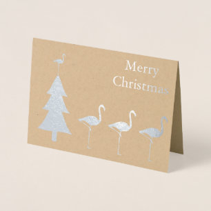 Funny Flamingo Christmas Foil Card