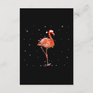 Funny Flamingo Christmas Light Apparel Cute Xmas Enclosure Card
