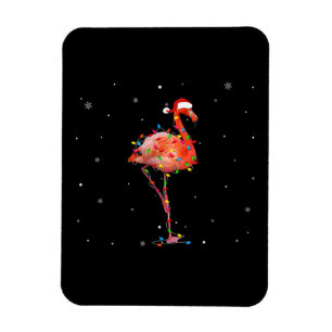 Funny Flamingo Christmas Light Apparel Cute Xmas Magnet