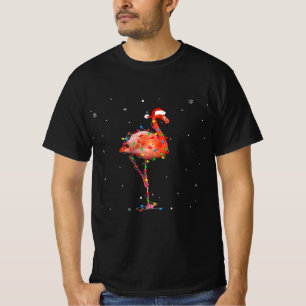 Funny Flamingo Christmas Light Apparel Cute Xmas T-Shirt