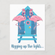 Funny Flamingo Christmas Lights Beach Hut