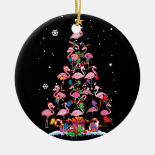 Funny Flamingo Christmas Tree Ceramic Tree Decoration