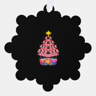 Funny Flamingo Christmas Tree Decoration Card