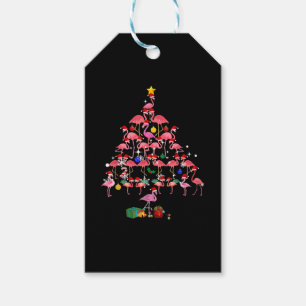 Funny Flamingo Christmas Tree T Shirt Gift Tags