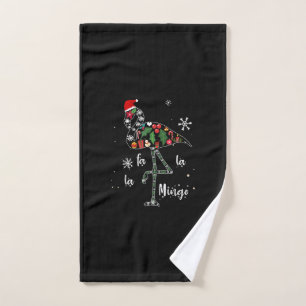 Funny Flamingo Christmas Xmas Hand Towel