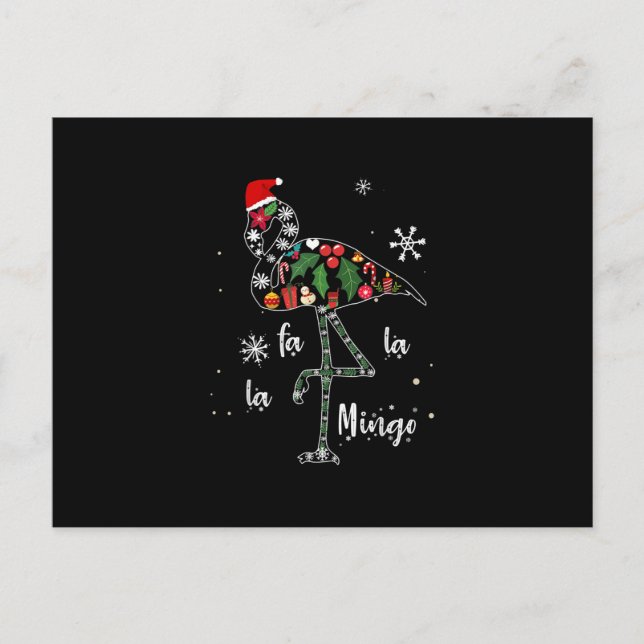 Funny Flamingo Christmas Xmas Invitation Postcard (Front)