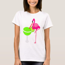 Funny Flamingo Drinking a Margarita