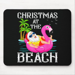 Funny Flamingo Float Santa Claus Christmas At The  Mouse Mat