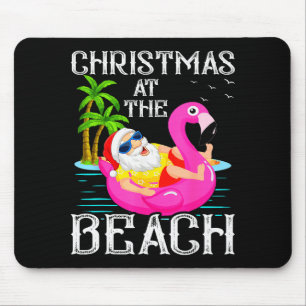 Funny Flamingo Float Santa Claus Christmas At The  Mouse Mat