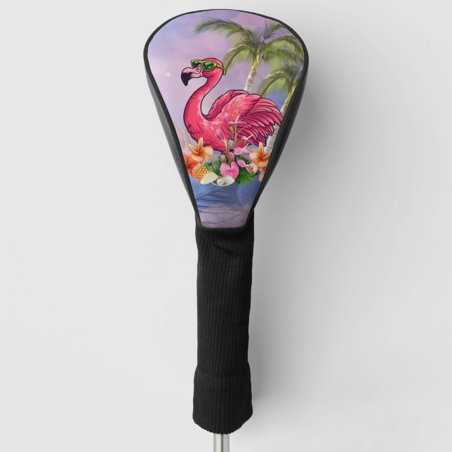 Funny flamingo golf head cover (Front)
