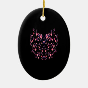 Funny Flamingo Halloween Simple Pink Bird Body Ceramic Tree Decoration