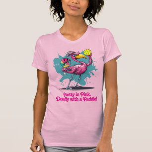 Funny Flamingo Pickleball T-Shirt