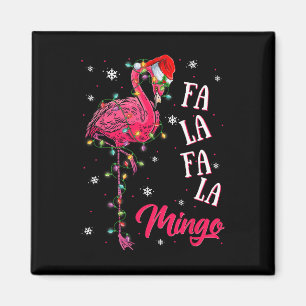 Funny Flamingo Santa Hat Christmas Lights Xmas Par Magnet
