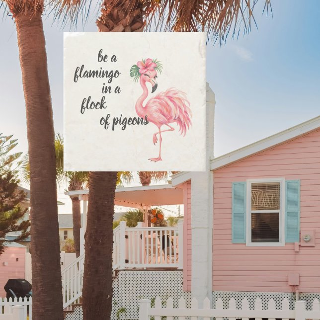 Funny Flamingo Tropical Beachy Stone Coaster (Creator Uploaded)