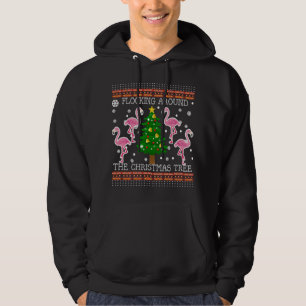 Funny Flamingo Ugly Christmas Tree Snow Sweater Ju
