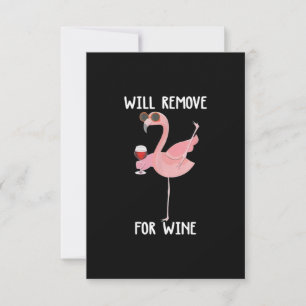 Funny Flamingo Will Remove For Wine Thank You Card