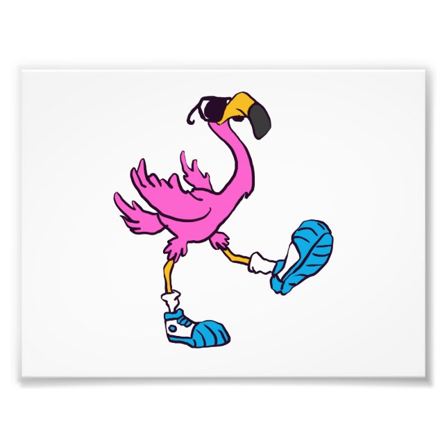 Funny Flamingo with sunglasses | choose back colou Photo Print (Front)
