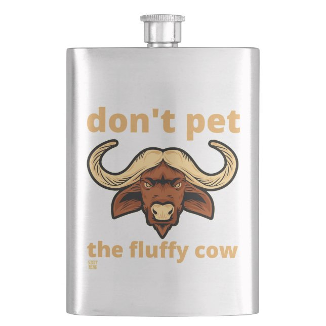 funny flask  "FLUFFY COW" (Front)