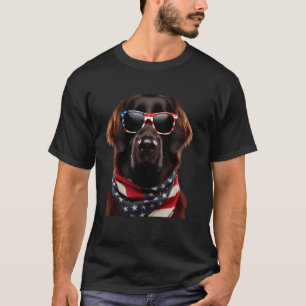 Funny Flat-Coated Retriever Dog 4th Of July Americ T-Shirt