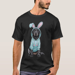 Funny Flat Coated Retriever Easter Bunny Eggs Hunt T-Shirt