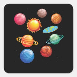 Funny Flat Earth Gift Men Women Flat Earth Square Sticker