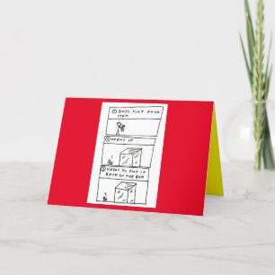 Funny Flat Pack Christmas Present Cartoon Holiday Card