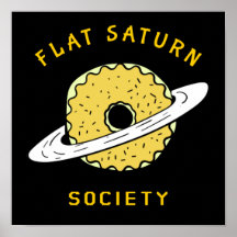 Funny Flat Saturn Society Doughnut illustration