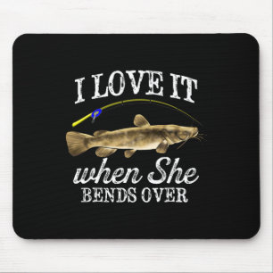 Funny Flathead Catfish Fishing Freshwater Fish Gra Mouse Mat
