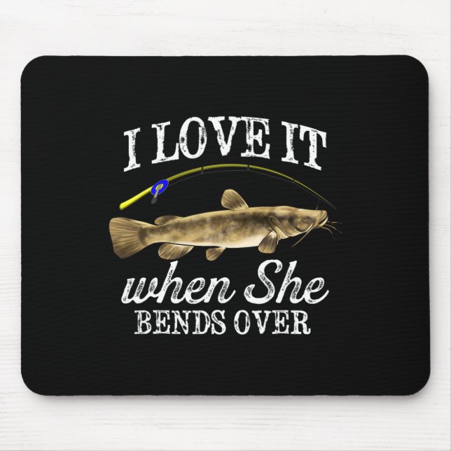 Funny Flathead Catfish Fishing Freshwater Fish Gra Mouse Mat (Front)