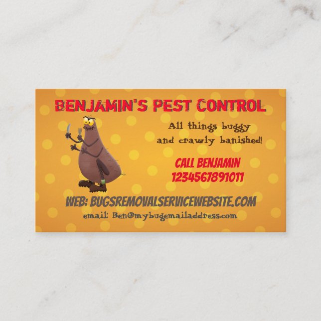Funny flea insect pest control business card (Front)