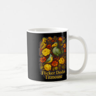 Funny Flicker Dodo Titmouse Vintage Floral Shirt W Coffee Mug