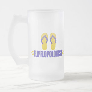 Funny Flip Flops Frosted Glass Beer Mug