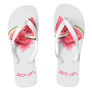 Funny Flip Flops with Sweet Juicy Watermelons