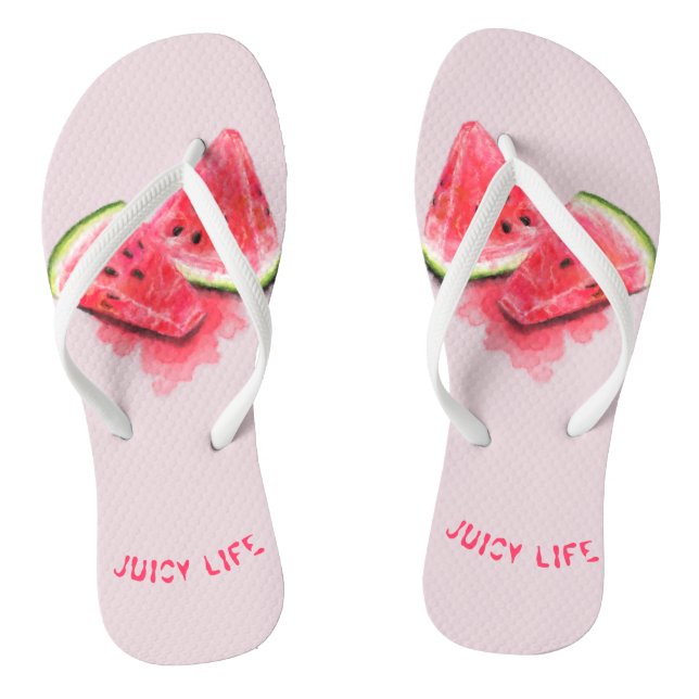 Funny Flip Flops with Sweet Juicy Watermelons (Footbed)