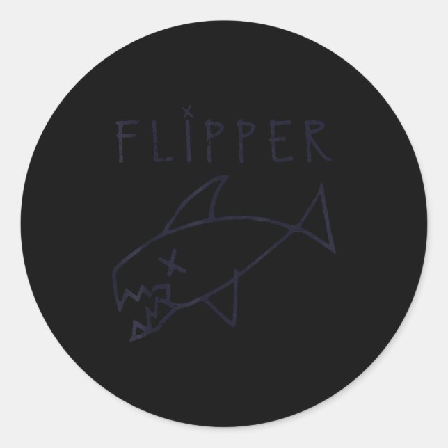 Funny Flipper Fish Die Sarcastic Graphic  Classic Round Sticker (Front)
