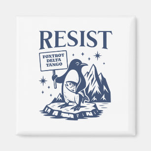Funny Flippers Up Resist Penguins Protest Against  Magnet